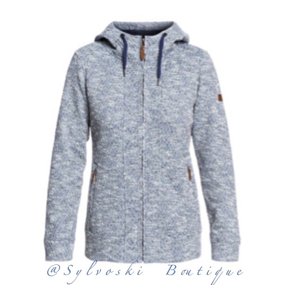 🔥 ROXY SNOW DOE ZIP-UP HOODED SWEATSHIRT, NWT - Picture 2 of 8